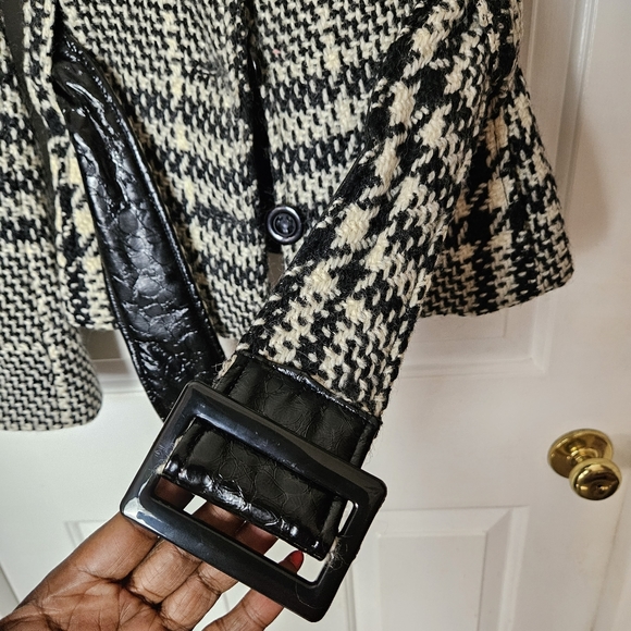 BARAMI Classic Houndstooth Black/White Women Jacket Size 12 - Picture 4 of 13